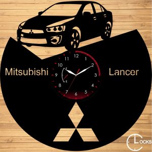 Ceas de perete din lemn negru Mitsubishi Lancer Clocks Design