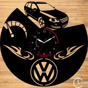Ceas de perete din lemn negru Volkswagen B6 (model 1) Clocks Design