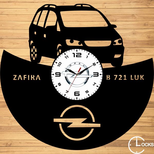Ceas de perete din lemn negru Opel Zafira ClocksDesign
